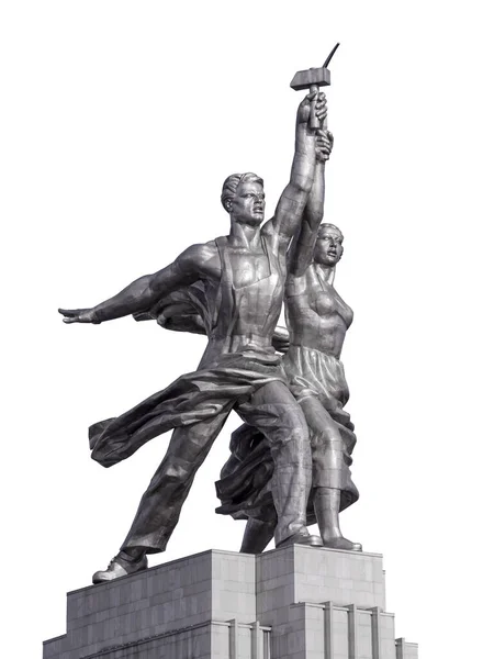 工人和集体农庄是莫斯科著名的纪念碑 — 图库照片