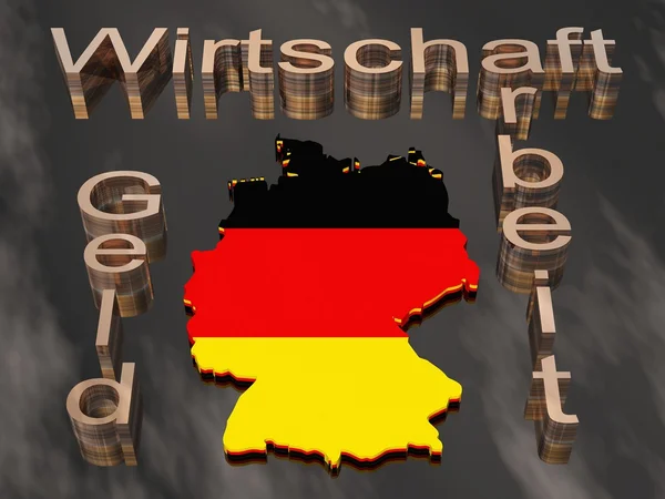 Deutschland und Deutschlandfahne — Stockfoto