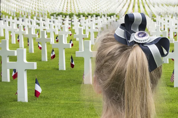 Memorial day at the American cemetery in France — Stock Photo, Image