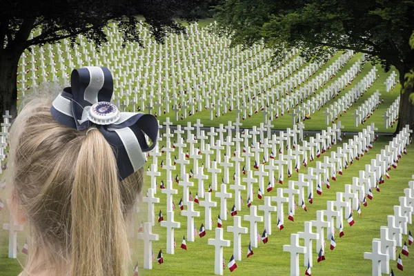 Memorial day at American cemetery in France — Stock Photo, Image