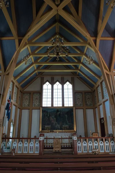 Церква Хусавіка Ісландії — стокове фото