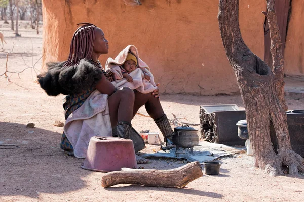 Himba Dorf Namibia — Stockfoto