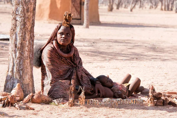 Himba Villaggio Namibia — Foto Stock