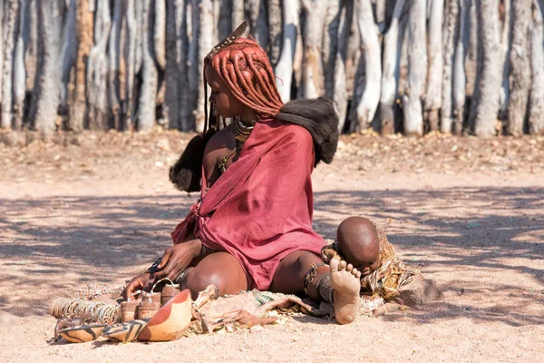 Himba Dorp Namibië — Stockfoto