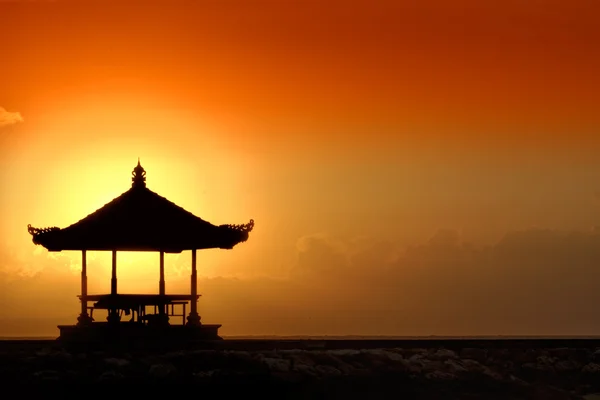 Sunset in bali beach — Stock Photo, Image