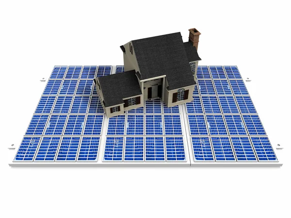 Beautiful house on solar cell — Stock Photo, Image