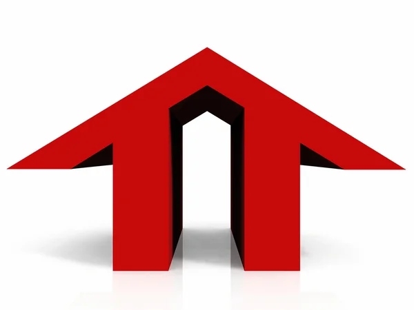 Logó alakú piros otthon — Stock Fotó