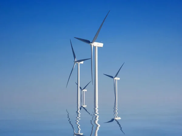 White wind turbines — Stock Photo, Image