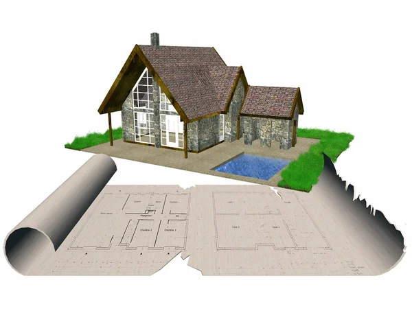 Plan for building house — Stock Photo, Image