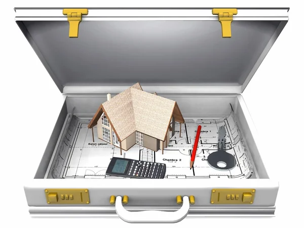 House inside the briefcase — Stock Photo, Image