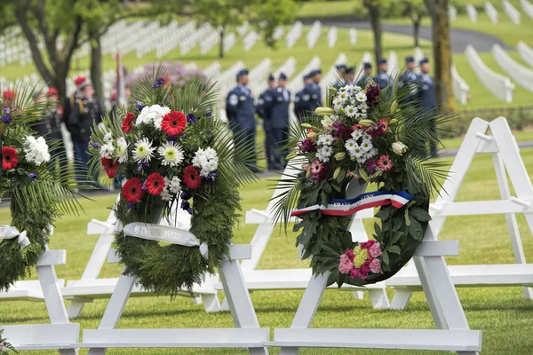 Anma Günü Fransa'da Amerikan mezarlığında — Stok fotoğraf