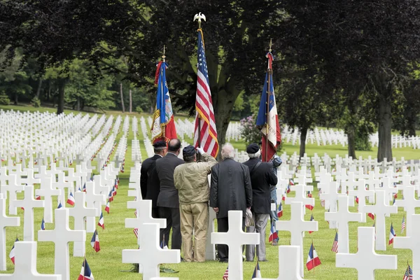 Memorial day at the American cemetery in France — Stock Photo, Image
