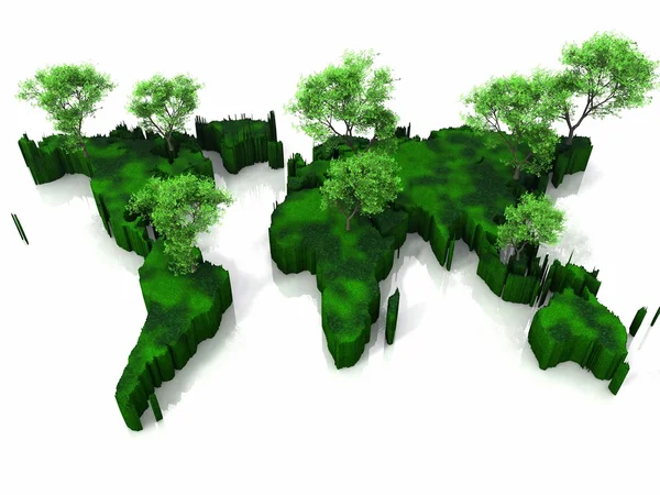 Green earth map — Stock Photo, Image