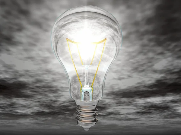 The light bulb on gray — Stock Photo, Image