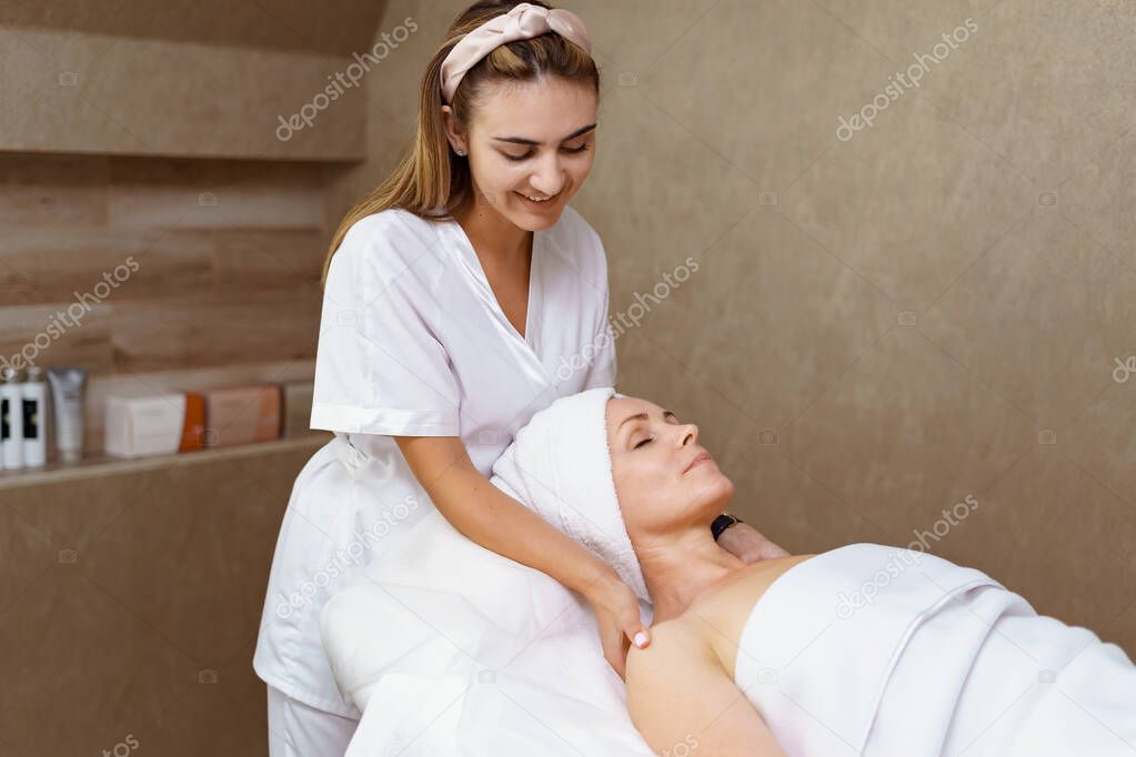 Facial massage beauty treatment.