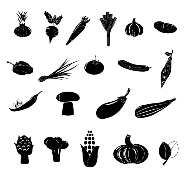 Conjunto de iconos con verduras. — Vector de stock