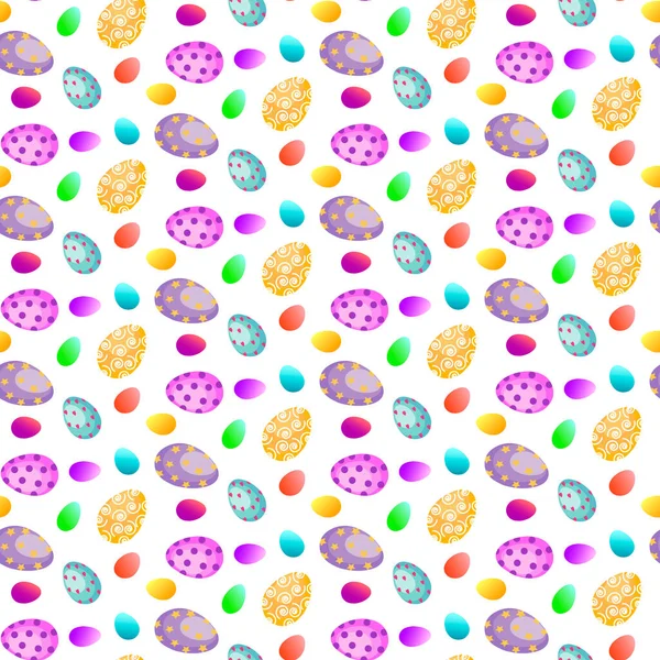 Patrón de Pascua con huevos brillantes multicolores. — Vector de stock