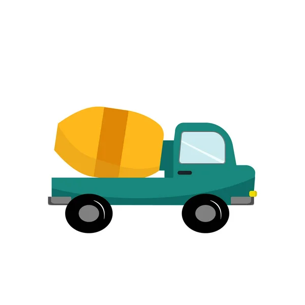 Concreto mezclador de transporte de juguetes para niños ilustración. — Vector de stock