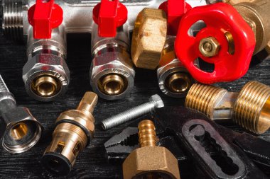 Tesisat ekipmanları soyut yakın plan.