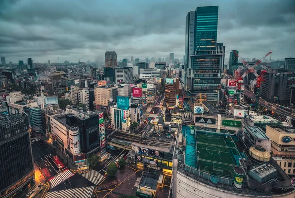 시부야 과새로운 건물들이 도쿄의 스카이라인 — 스톡 사진