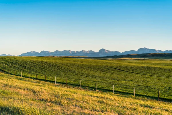Panorama Típico Del Paisaje Rural Montana Atardecer Vista Panorámica Con —  Fotos de Stock