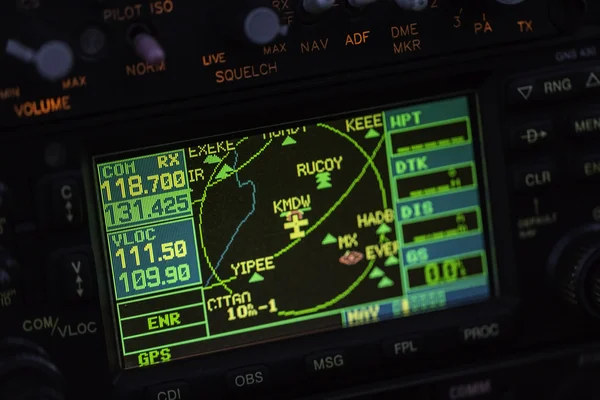 Avionics instrumentation panel on helicopter board — Stock Photo, Image