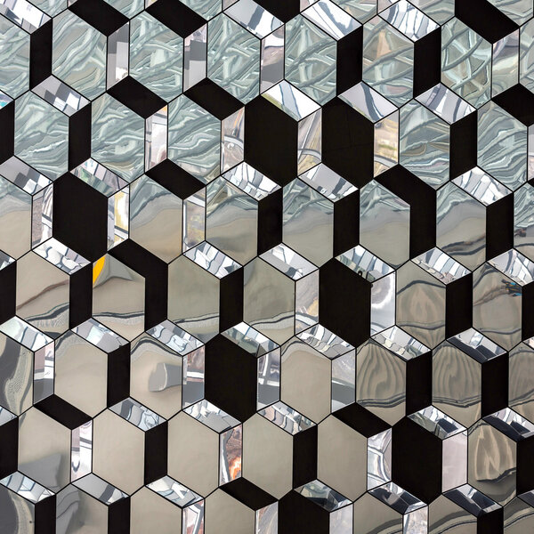 Абстрактное стекло с кристаллизованным зеркалом
