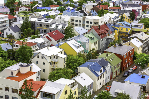Colorful houses in Reykjavik, Iceland
