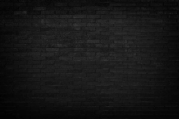 Black brick wall for background — Stock Photo, Image