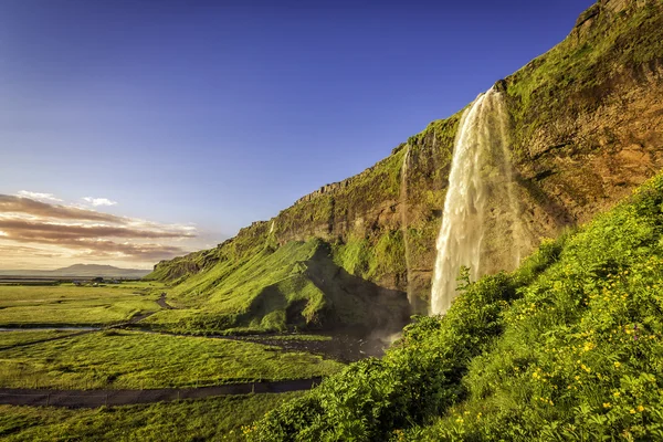 Seljalandsfoss Καταρράκτης στη Νότια Ισλανδία — Φωτογραφία Αρχείου