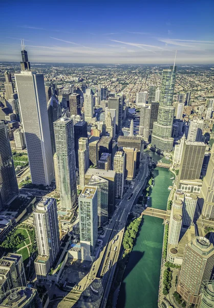 Chicago skyline panorama Flygfoto — Stockfoto