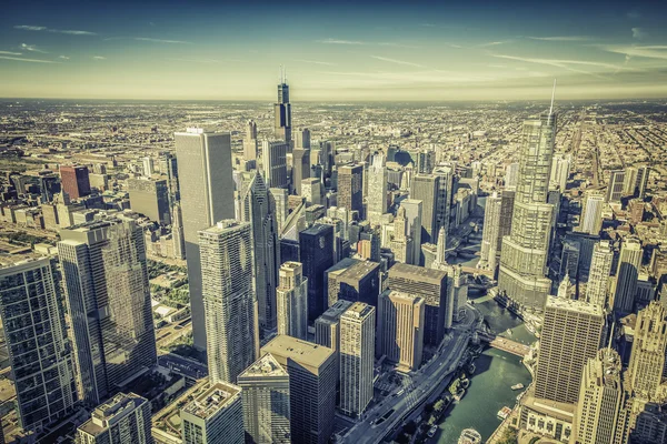 Chicago skyline panorama havadan görünümü — Stok fotoğraf