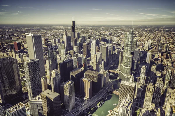 Chicago skyline panorama luchtfoto — Stockfoto