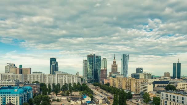 Warszawa Skyline City — Stockvideo