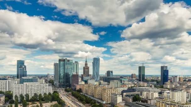 Warsaw Skyline City — Stock Video