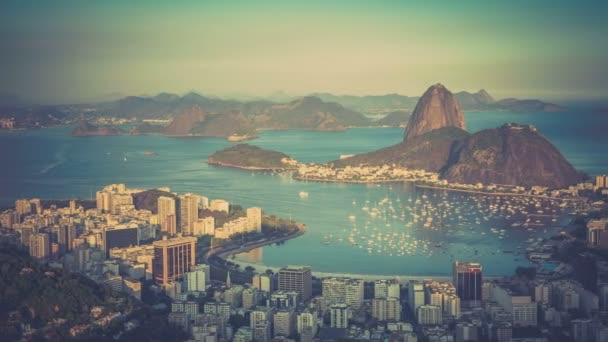 Pôr do sol sobre o Rio de Janeiro — Vídeo de Stock
