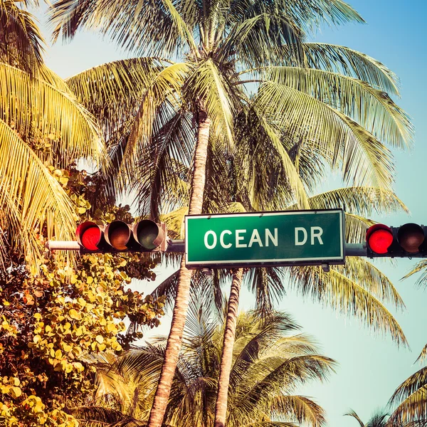 Ocean Drive panneau de rue — Photo