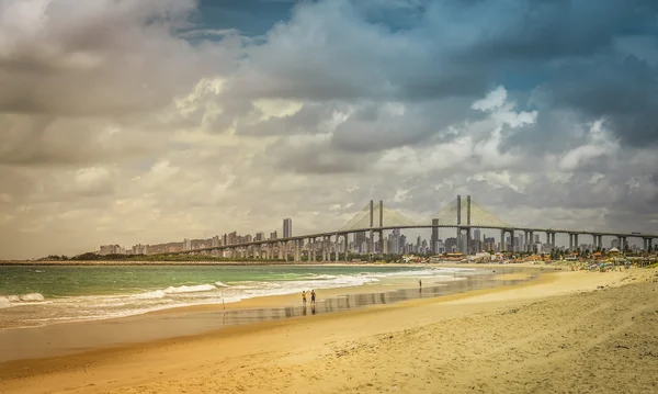 Natal strand met Navarro Bridge — Stockfoto