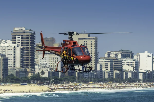 Rescue helicopter with lifeguard bombeiros