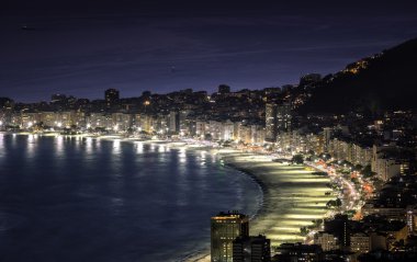 Rio de Janeiro gece CopacabanaPlajı
