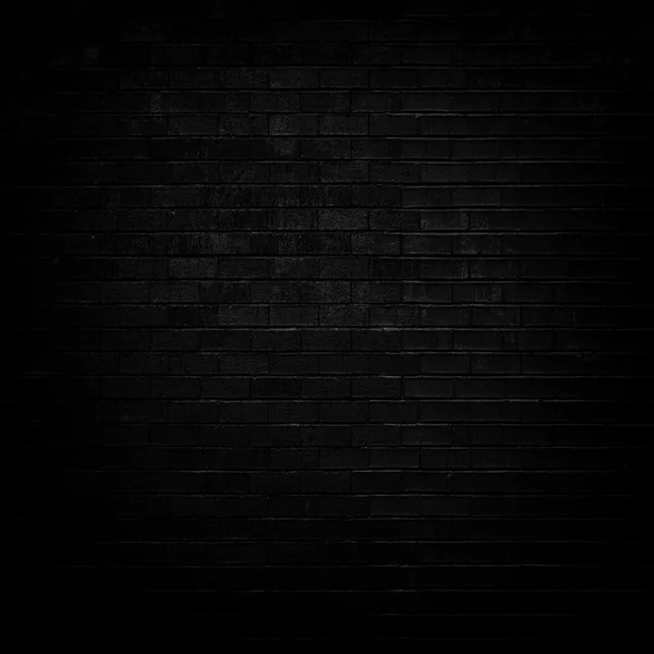 Dark Black brick wall with dim light — Stock Photo, Image