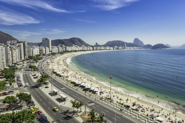 Panorama pláži Copacabana v Rio de Janeiru — Stock fotografie