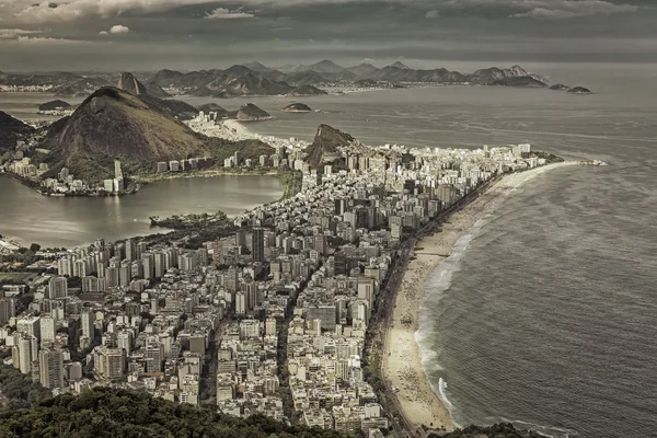 Retro luchtfoto van Rio de Janeiro — Stockfoto