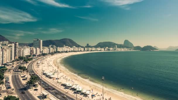 Playa de Copacabana en Río de Janeiro — Vídeo de stock