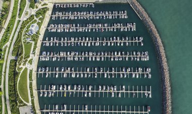 boats in Marina pier clipart
