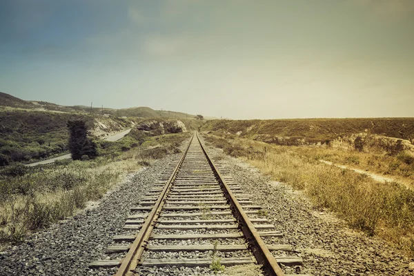 Vintage spoorweg met lichte lekkage — Stockfoto