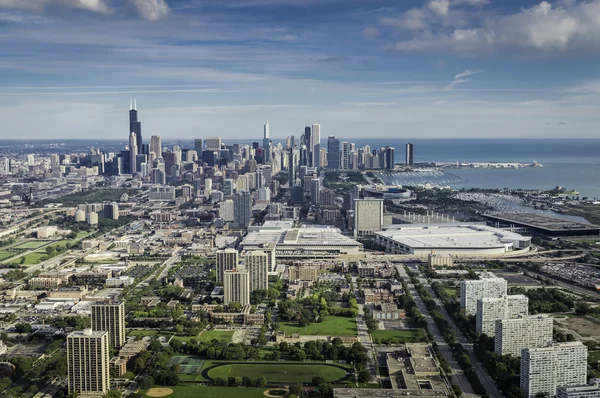 Chicago Centro con puerto deportivo — Foto de Stock