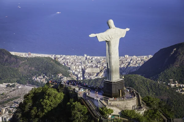 Christ and Botafogo Bay — Stock Photo, Image