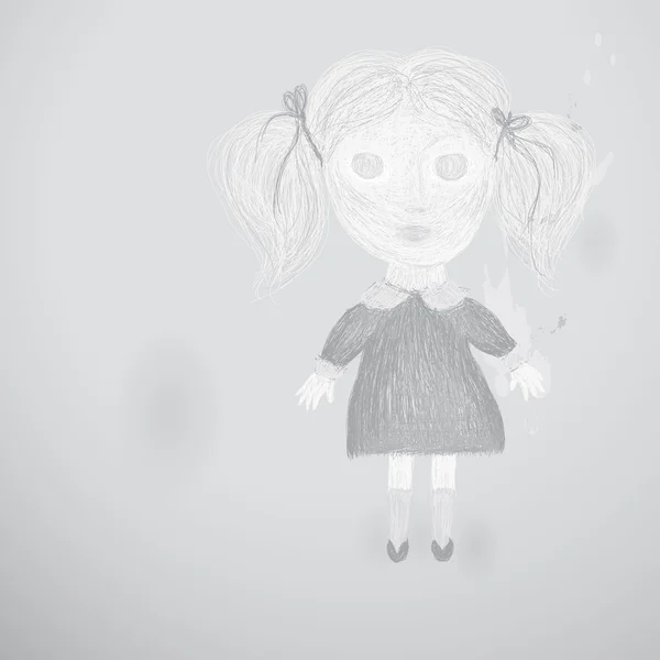 Creepy little girl — Stock Vector