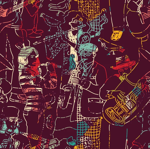 Musique couleur jazz band — Image vectorielle